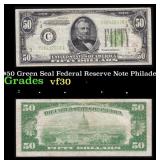 1934 $50 Green Seal Federal Reserve Note Philadelp