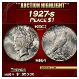 1927-s Peace Dollar $1 ms64 SEGS