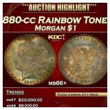 1880-cc Morgan Dollar Rainbow Toned $1 ms66+ SEGS