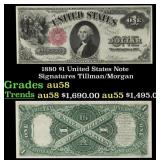 1880 $1 United States Note Grades Choice AU/BU Sli