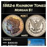 PCGS 1882-s Morgan Dollar Rainbow Toned $1 ms63 PC