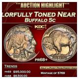 1937 Proof Buffalo Nickel Colorfully Toned Near To
