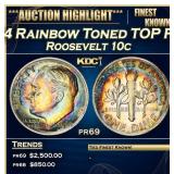 1954 Proof Roosevelt Dime Rainbow Toned TOP POP! 1