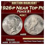 1926-p Peace Dollar Near Top Pop $1 ms66 SEGS