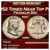 1952 Proof Franklin Half Dollar Toned Near Top Pop
