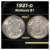 1921-d Morgan Dollar $1 Grades ms63+