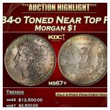 1884-o Morgan Dollar Toned Near Top Pop $1 ms67+ S