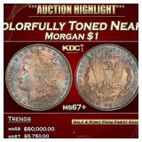 1897-p Morgan Dollar Colorfully Toned Near Top Pop
