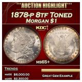 1878-p 8tf Morgan Dollar Toned $1 ms65+ SEGS