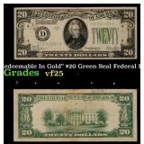 1928B $20 Green Seal Federal Reserve Note "Redeema