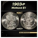 1903-p Morgan Dollar $1 Grades ms63+