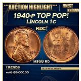 1940-p Lincoln Cent TOP POP! 1c ms68 rd SEGS