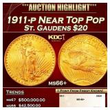 1911-p Gold St. Gaudens Double Eagle Near Top Pop