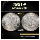 1921-p Morgan Dollar $1 Grades ms65