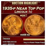 1935-p Lincoln Cent Near Top Pop 1c ms68 rd SEGS