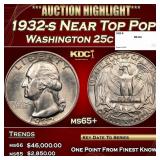 1932-s Washington Quarter Near Top Pop 25c ms65+ S