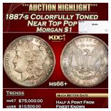 1887-s Morgan Dollar Colorfully Toned Near Top Pop