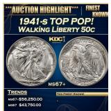 1941-s Walking Liberty Half Dollar TOP POP! 50c ms