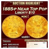 1885-p Gold Liberty Eagle Near Top Pop $10 ms65+ S