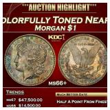 1891-p Morgan Dollar Colorfully Toned Near Top Pop