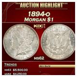 1894-o Morgan Dollar $1 ms62 USCG