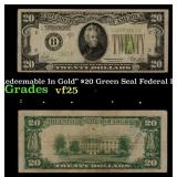 1928B $20 Green Seal Federal Reserve Note "Redeema