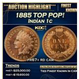 1885 Proof Indian Cent TOP POP! 1c pr67+ rd cam SE