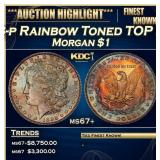 1898-p Morgan Dollar Rainbow Toned TOP POP! $1 ms6