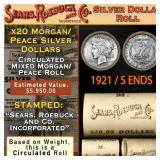 20 Mixed Morgan/Peace Circ SEARS Dollar $1 Roll 19