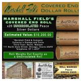 Rare Green Level MARSHALL FIELDS Unc Peace $1 Roll
