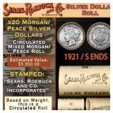 20 Mixed Morgan/Peace Circ SEARS Dollar $1 Roll 19