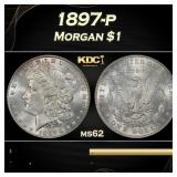 1897-p Morgan Dollar $1 Grades ms62