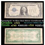 1928D $1 Blue Seal Silver Certificate 'Funnyback'