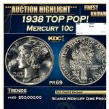 1938 Proof Mercury Dime TOP POP! 10c pr69 SEGS