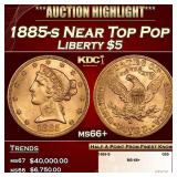 1885-s Gold Liberty Half Eagle Near Top Pop $5 ms6
