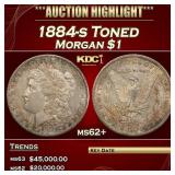 1884-s Morgan Dollar Toned $1 ms62+ USCG