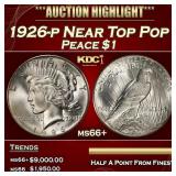 1926-p Peace Dollar Near Top Pop $1 ms66+ SEGS