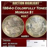 1884-o Morgan Dollar Colorfully Toned $1 ms66+ SEG