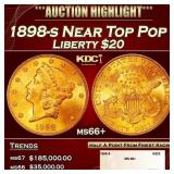 1898-s Gold Liberty Double Eagle Near Top Pop $20