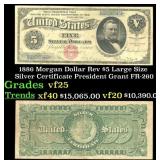 1886 $5 Large Size Silver Certificate Morgan Dolla