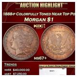 1888-p Morgan Dollar Colorfully Toned Near Top Pop