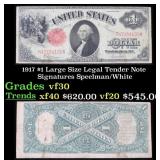1907 $5 Large Size Legal Tender Note 'WoodChopper'