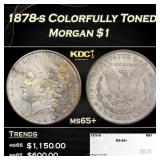 1878-s Morgan Dollar Colorfully Toned $1 ms65+ SEG