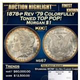 1878-p Rev '79 Morgan Dollar Colorfully Toned TOP