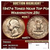 1947-s Washington Quarter Toned Near Top Pop 25c m