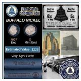 Buffalo Nickel Shotgun Roll in Old Bank Style 'Bel