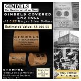 Rare GIMBLES A+ 10 Coin Circ Morgan Dollar $1 Roll