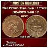 1843 Petite Head, Small Letters Braided Hair Large