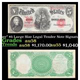 1907 $5 Large Size Legal Tender Note 'WoodChopper'