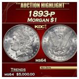 1893-p Morgan Dollar $1 ms64 SEGS